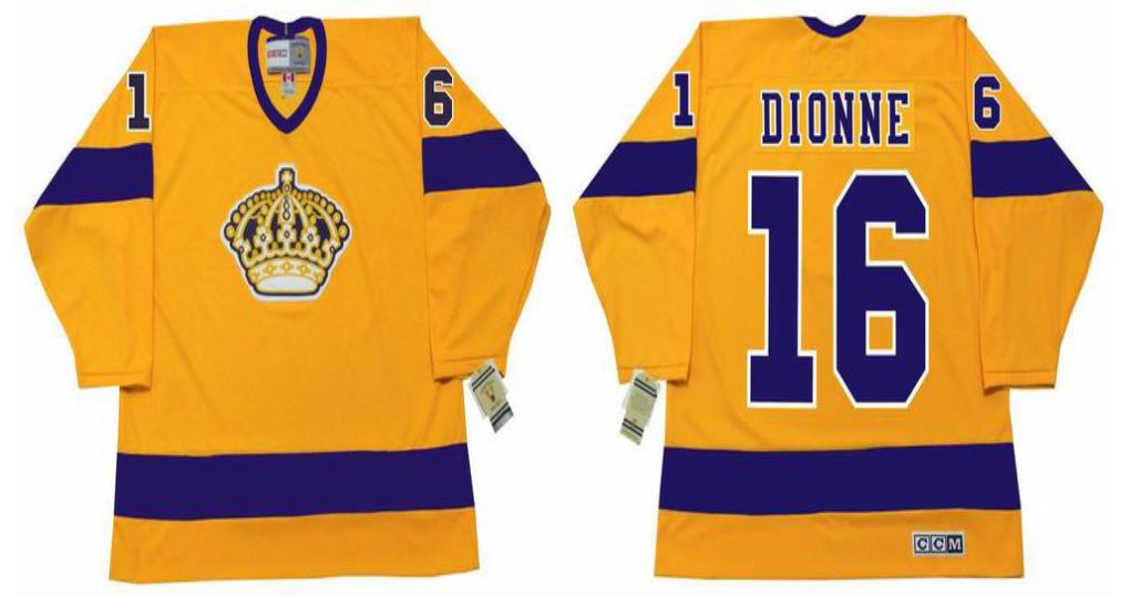 2019 Men Los Angeles Kings #16 Dionne Yellow CCM NHL jerseys->los angeles kings->NHL Jersey